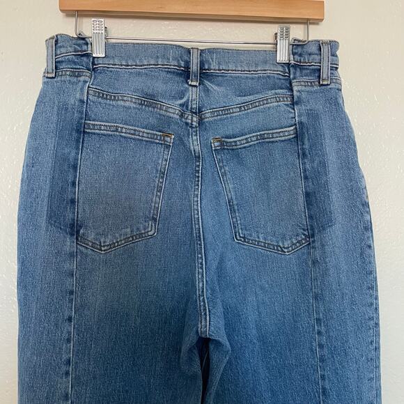 Abercrombie & Fitch Curve Love 90s Straight Ultra High Rise Medium Blue 32/14 - Picture 8 of 16
